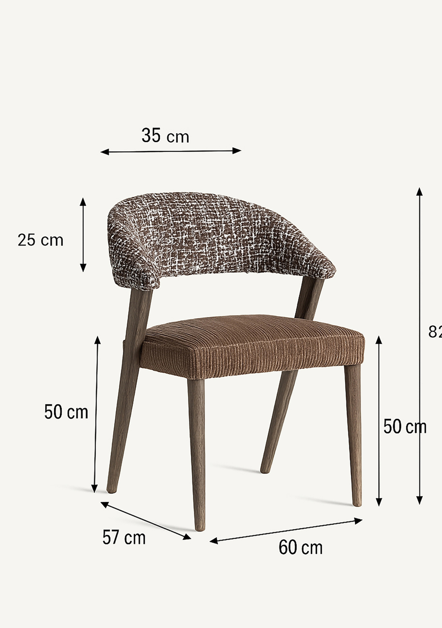 Veney Dining Chair – Brown Upholstery & Brown Oak