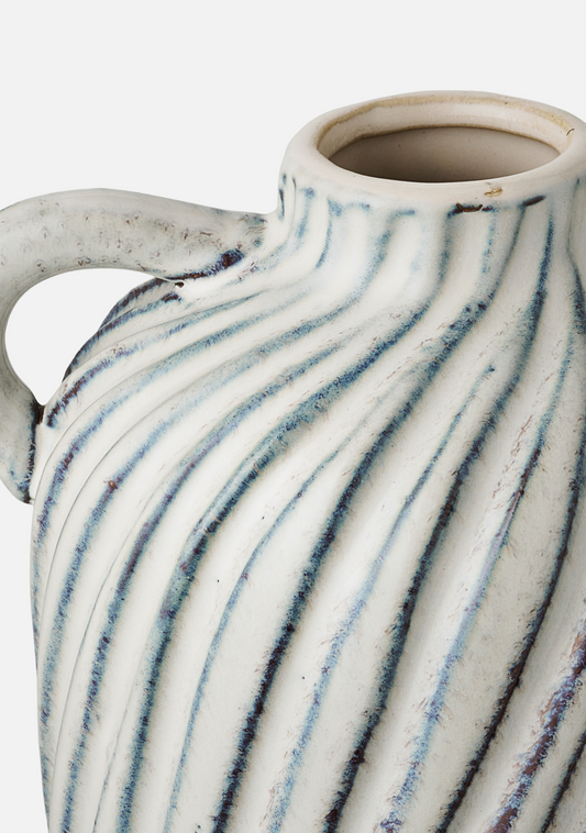 Ceramic Vase – Blue Swirl - Elara Maison