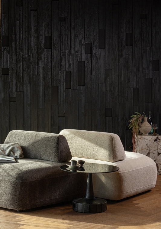 Soya Side Table – Mango Wood & Glass, Black - Elara Maison