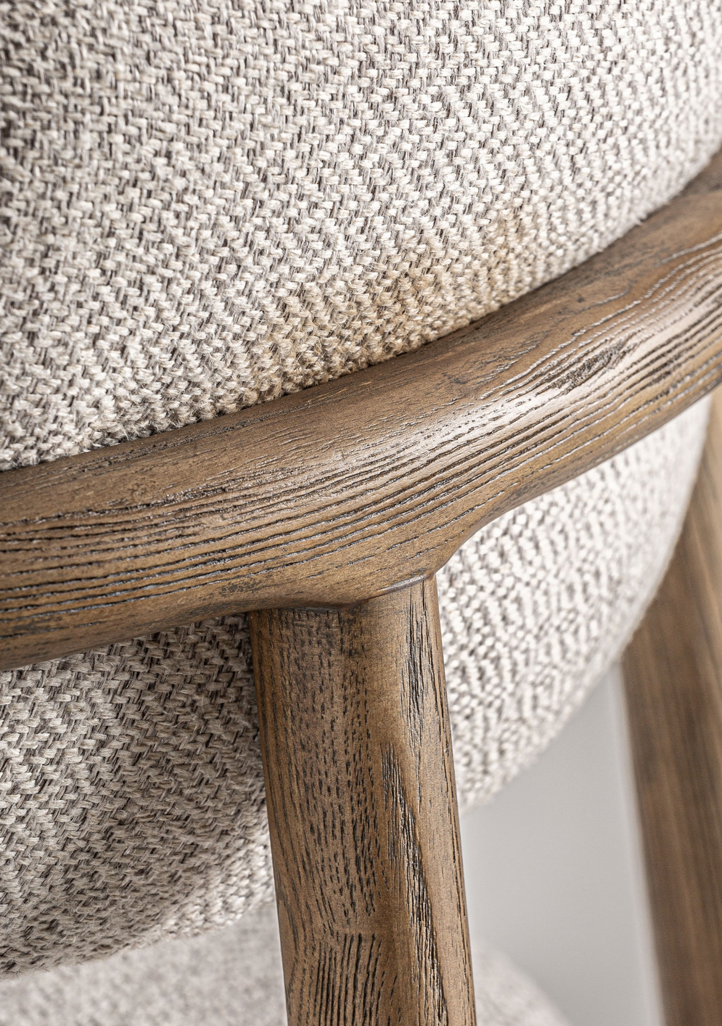 Erlec Bar Stool – Beige Upholstery & Brown Ash Wood