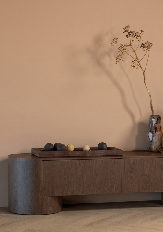 Velari TV Unit – Brown Wood Veneer - Elara Maison