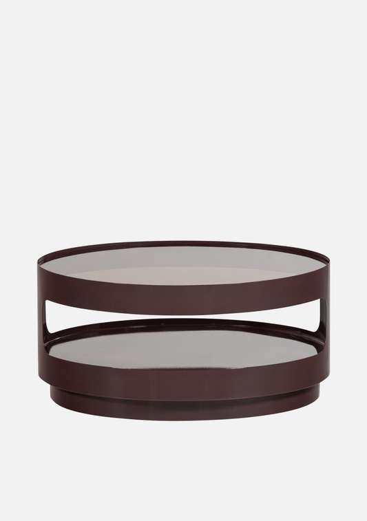 Sero Coffee Table – Brown Metal Glass - Elara Maison