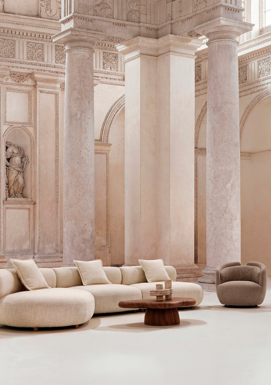 Zakupi Sculptural Modular Sofa – Beige - Elara Maison