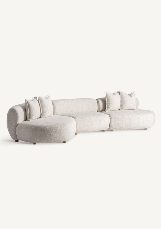 Wenden geschwungenes Outdoor-Sofa – Off-White