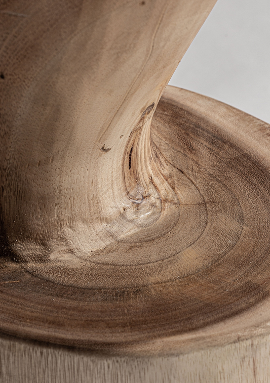 Aprica Solid Suar Wood Sculptural Stool
