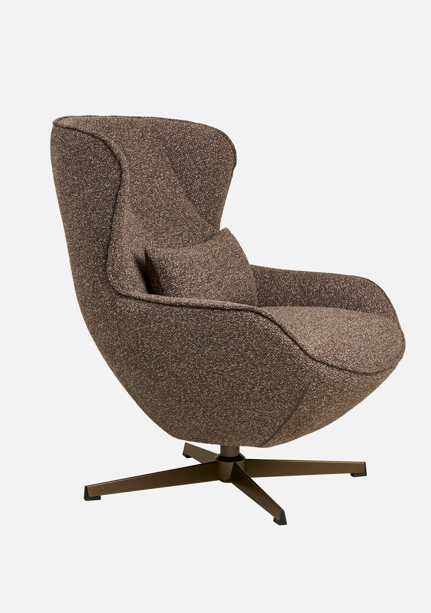 Blenheim Lounge Chair with Swivel – Brown Upholstery & Bronze Base, FSC® Certified