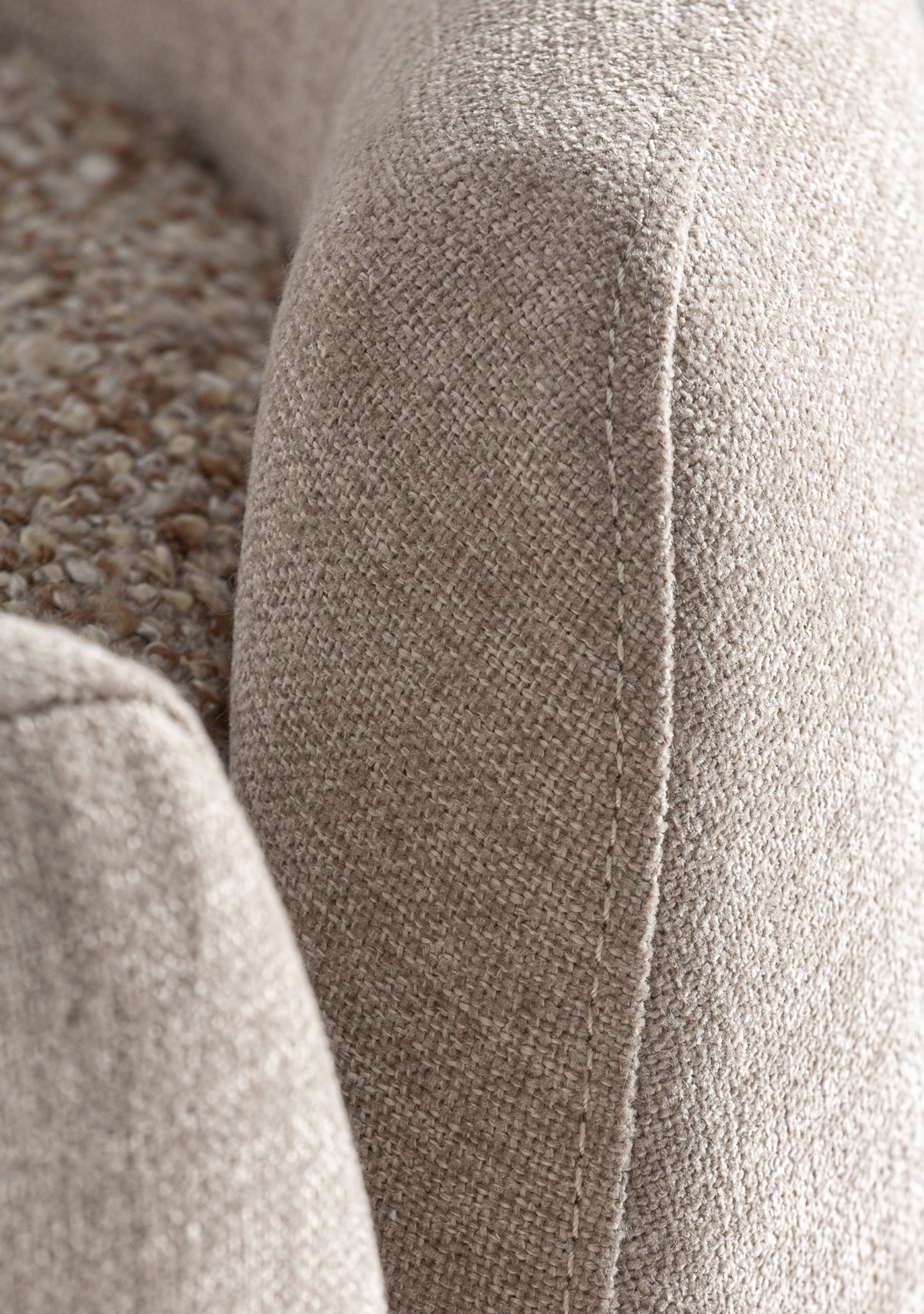 Vipiteno Beige Chenille Swivel Accent Armchair