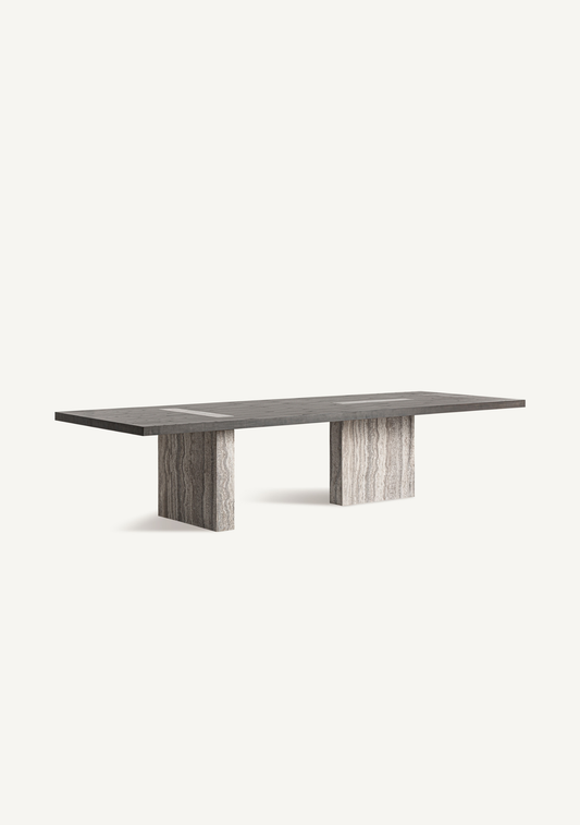 Rignac Architectural Travertine Dining Table 350 cm