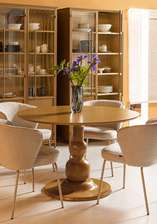Blanco Dining Table – Honey Yellow Mango Wood Ø120 cm