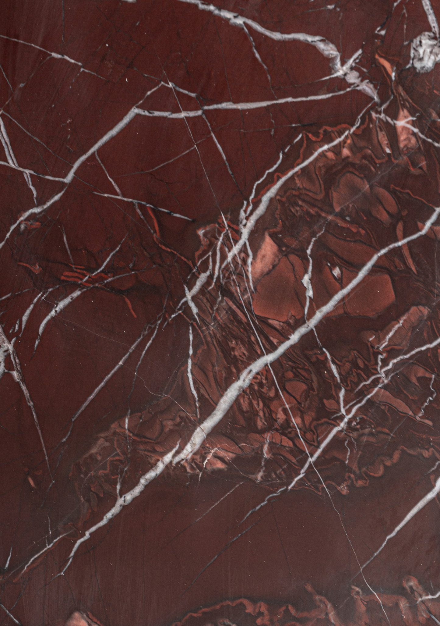 Bourg Luxury Burgundy Marble Coffee Table