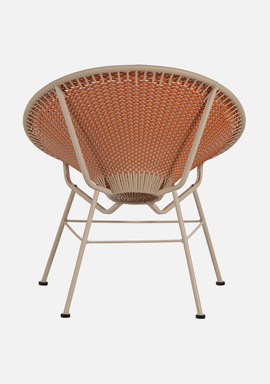 Kazoun Outdoor Lounge Chair – Wicker Orange - Elara Maison