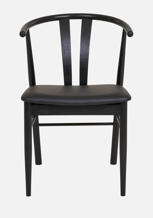 Artenara Dining Chair – Black Oak & Black Seat FSC® Set of 2 - Elara Maison