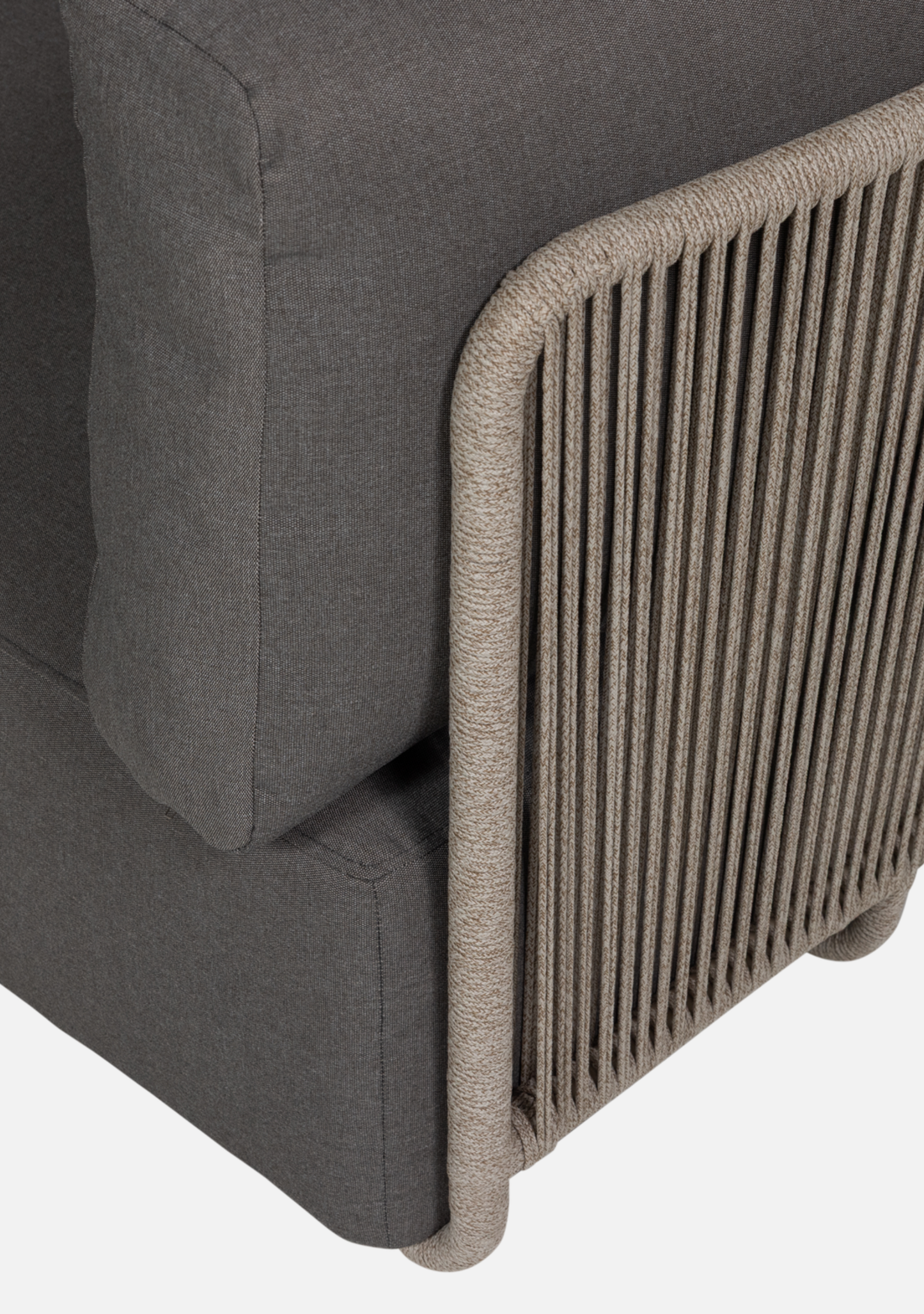 Sora Modular Outdoor Lounge – Metal & Rope – Brown