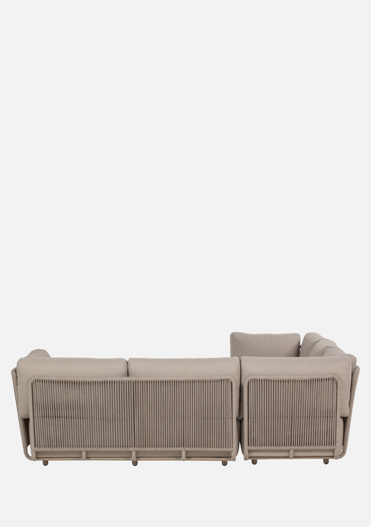 Sora Modular Outdoor Lounge – Sand Metal & Rope - Elara Maison