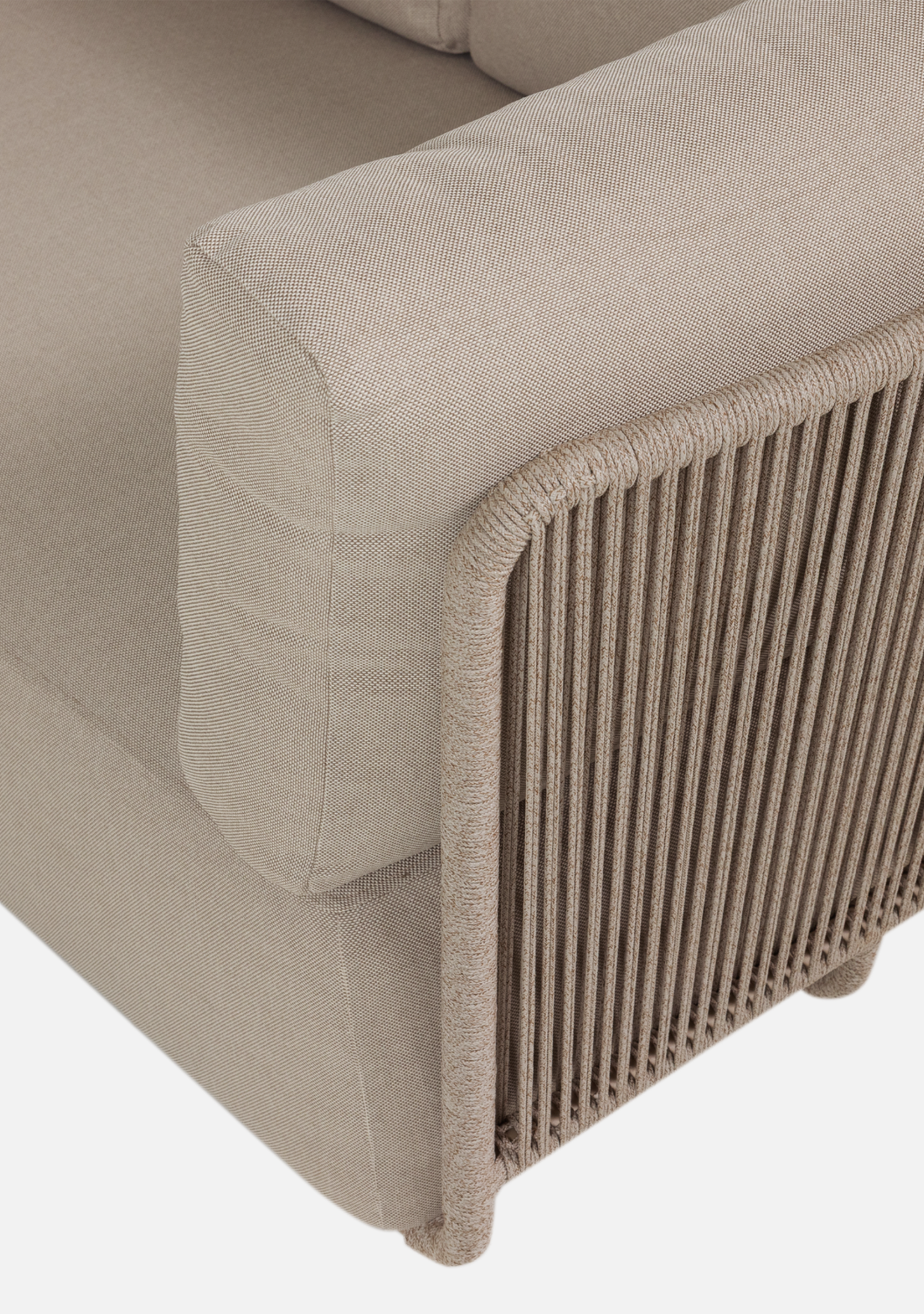 Sora Modular Outdoor Lounge – Sand Metal & Rope - Elara Maison