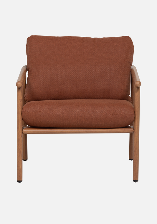 CAVERO GARDEN LOUNGE CHAIR ALUMINIUM TERRA/NATURAL - Elara Maison