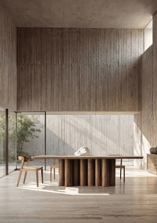 Beke Sculptural Acacia Wood Dining Table 260 cm