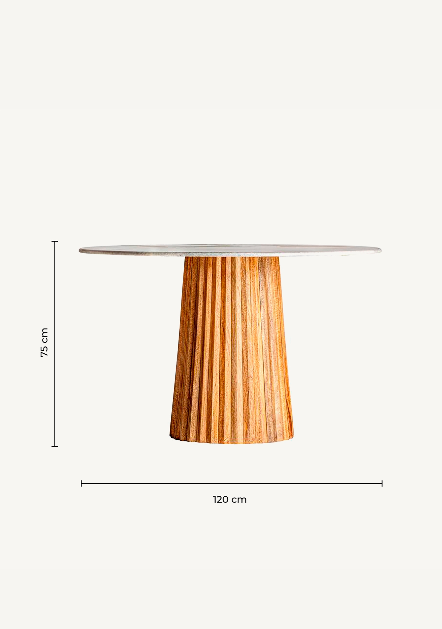 Plissé Sculptural Round Marble Dining Table 121 cm