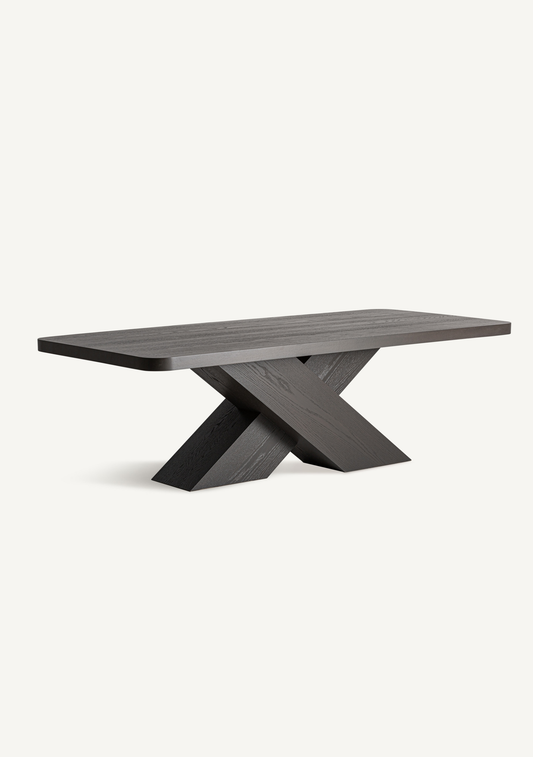 Yvore Dining Table – Black Oak - Elara Maison
