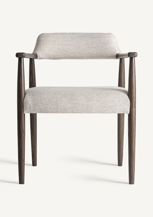 Staple Dining Chair – Dark Brown & Grey - Elara Maison