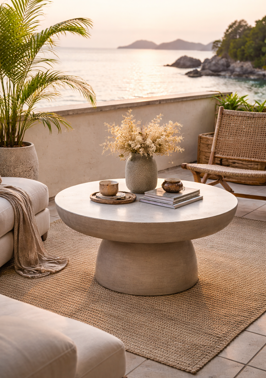 Bonnet Coffee Table – Sculptural Fibreclay, Grey