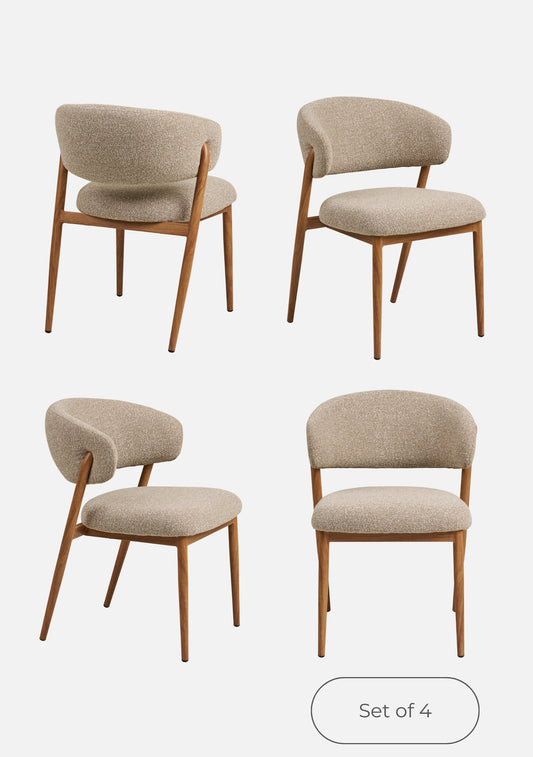 Cavi Dining Chair – Set of 4, Sand - Elara Maison