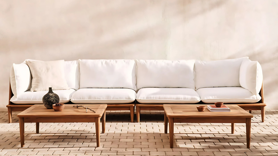 Biophilic interior with greenery, light wood, and neutral tones