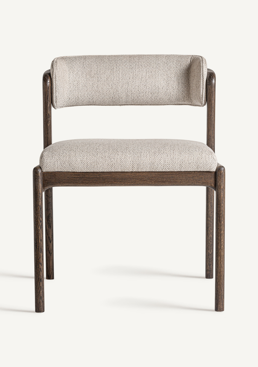 Jerzen Dining Chair – Beige & Brown - Elara Maison