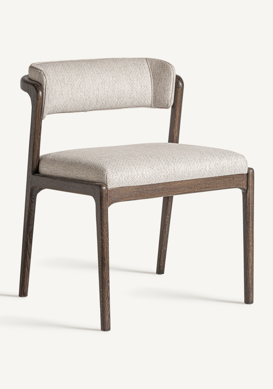 Jerzen Dining Chair – Beige & Brown - Elara Maison