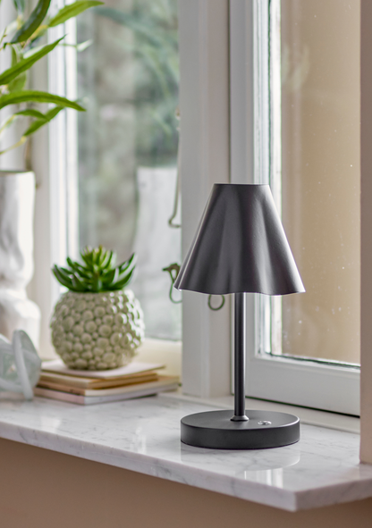 Lianna Portable Lamp – Rechargeable Black Metal (Set of 4) - Elara Maison