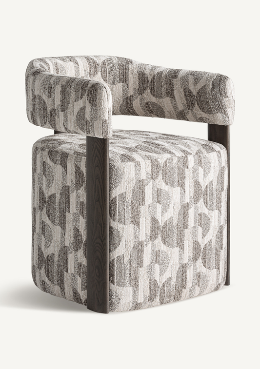 Najac Dining Chair – Grey & Brown - Elara Maison