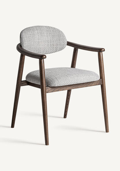 Ternat Dining Chair – Dark Brown & Grey - Elara Maison