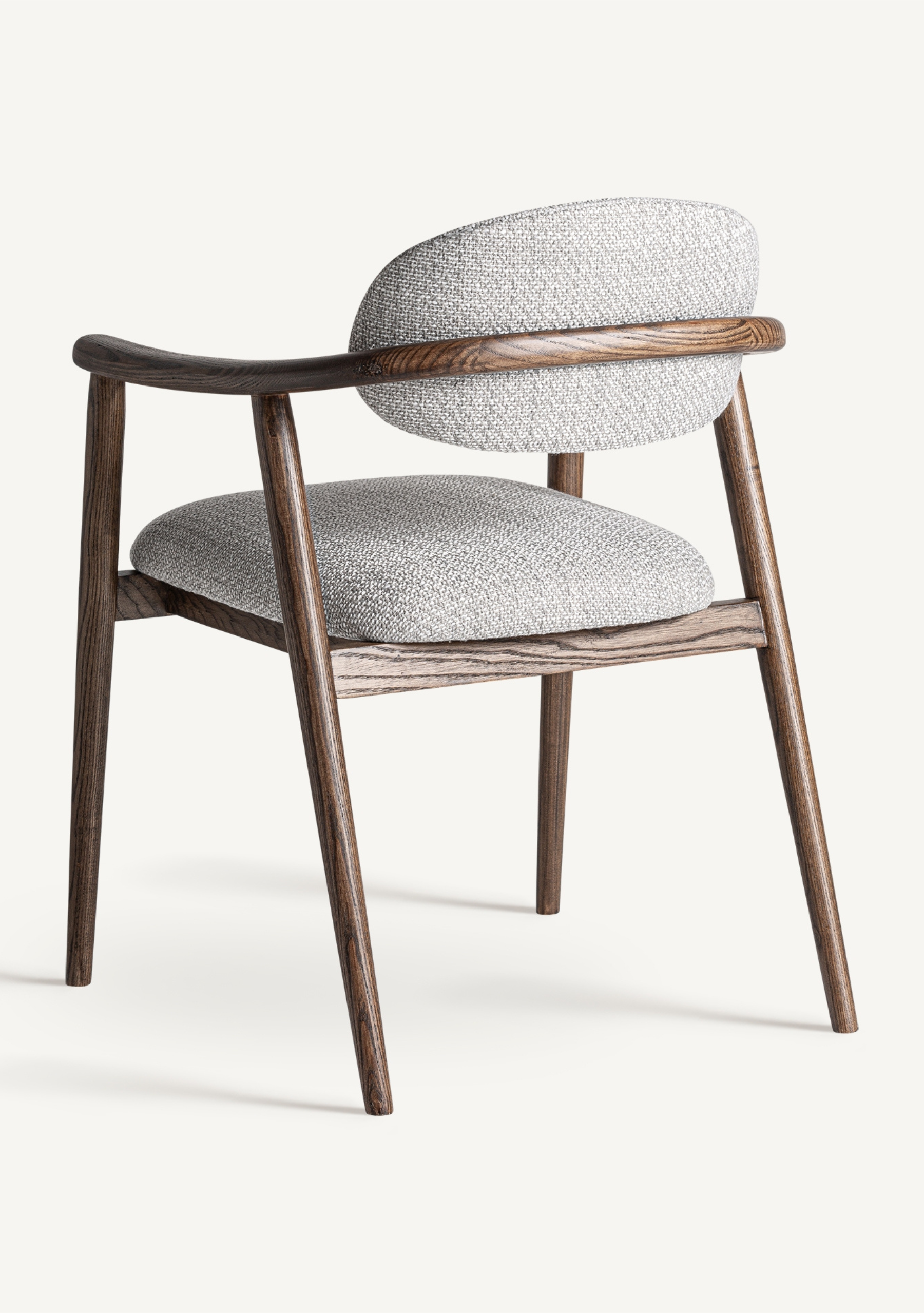 Ternat Dining Chair – Dark Brown & Grey - Elara Maison