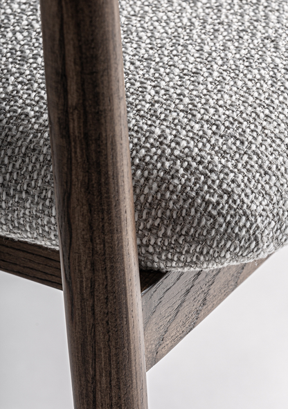 Ternat Dining Chair – Dark Brown & Grey - Elara Maison