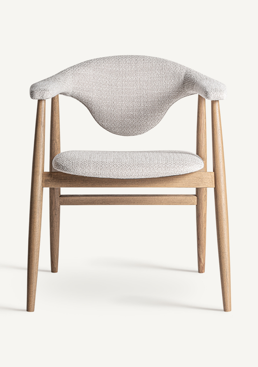 Dilbeek Dining Chair – Light Brown & Grey - Elara Maison