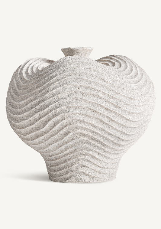 Greth Sculptural Vase – White - Elara Maison