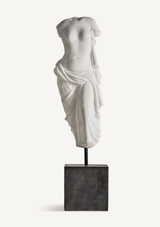 Thais Classical Floor Sculpture – White - Elara Maison