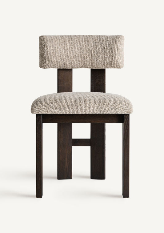 Evje Dining Chairs Set of 2 – Beige & Black Ash