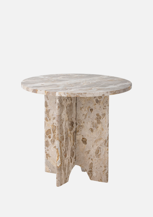 Jasmia Side Table – Brown Marble - Elara Maison