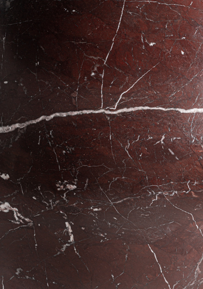 Bourg Sculptural Burgundy Marble Dining Table 140 cm