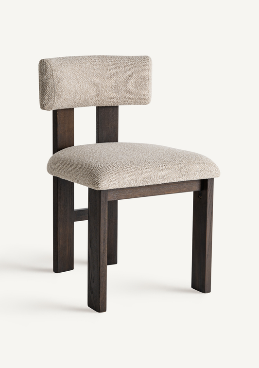 Evje Dining Chairs Set of 2 – Beige & Black Ash