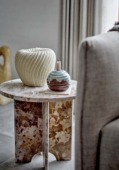 Jasmia Side Table – Brown Marble - Elara Maison