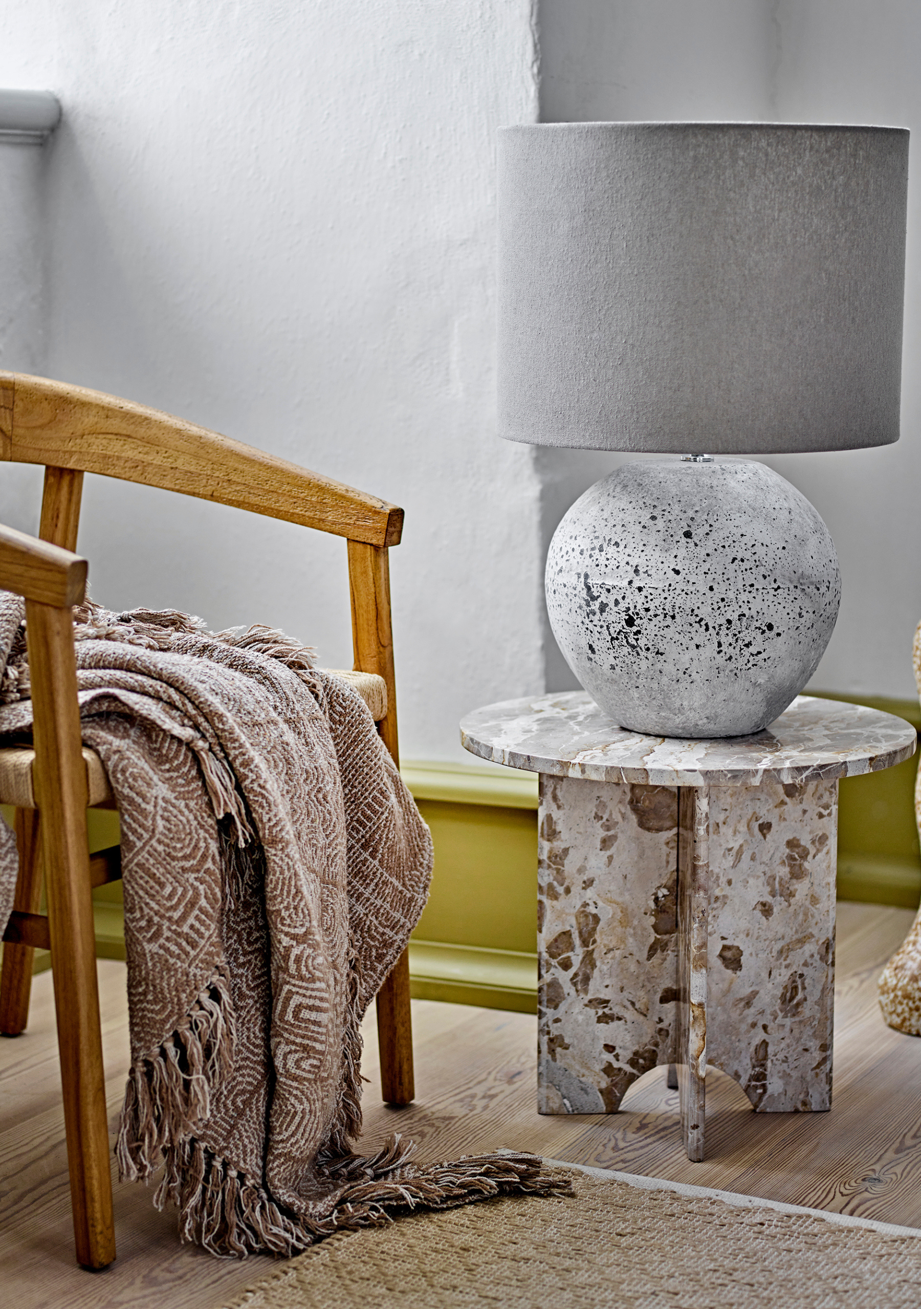 Jasmia Side Table – Brown Marble - Elara Maison