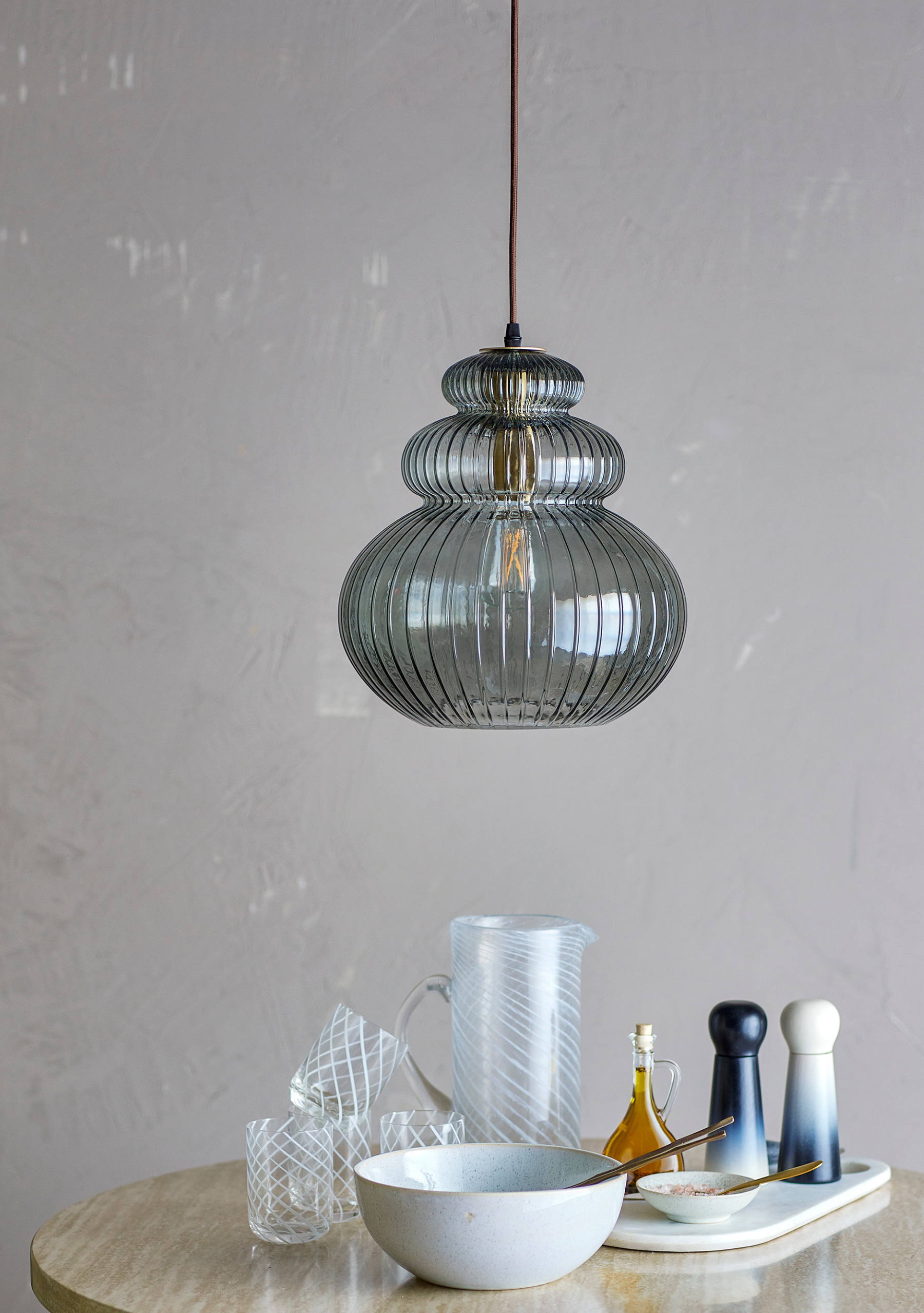 Sybia Grey Pendant - Elara Maison