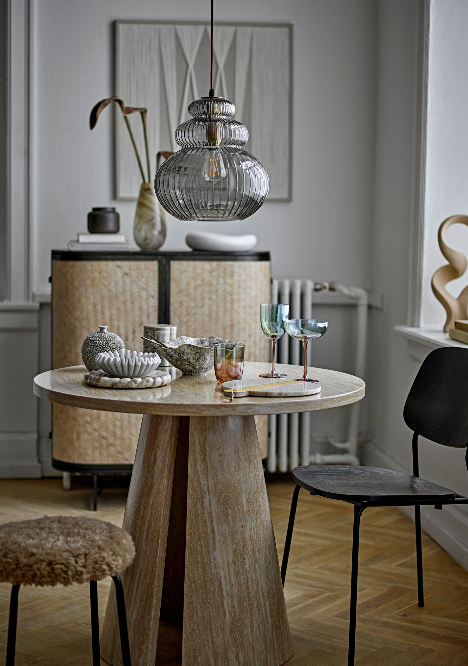 Sybia Grey Pendant - Elara Maison