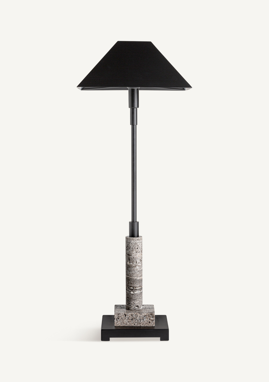 Atlas Marble Table Lamp – Grey & Black - Elara Maison