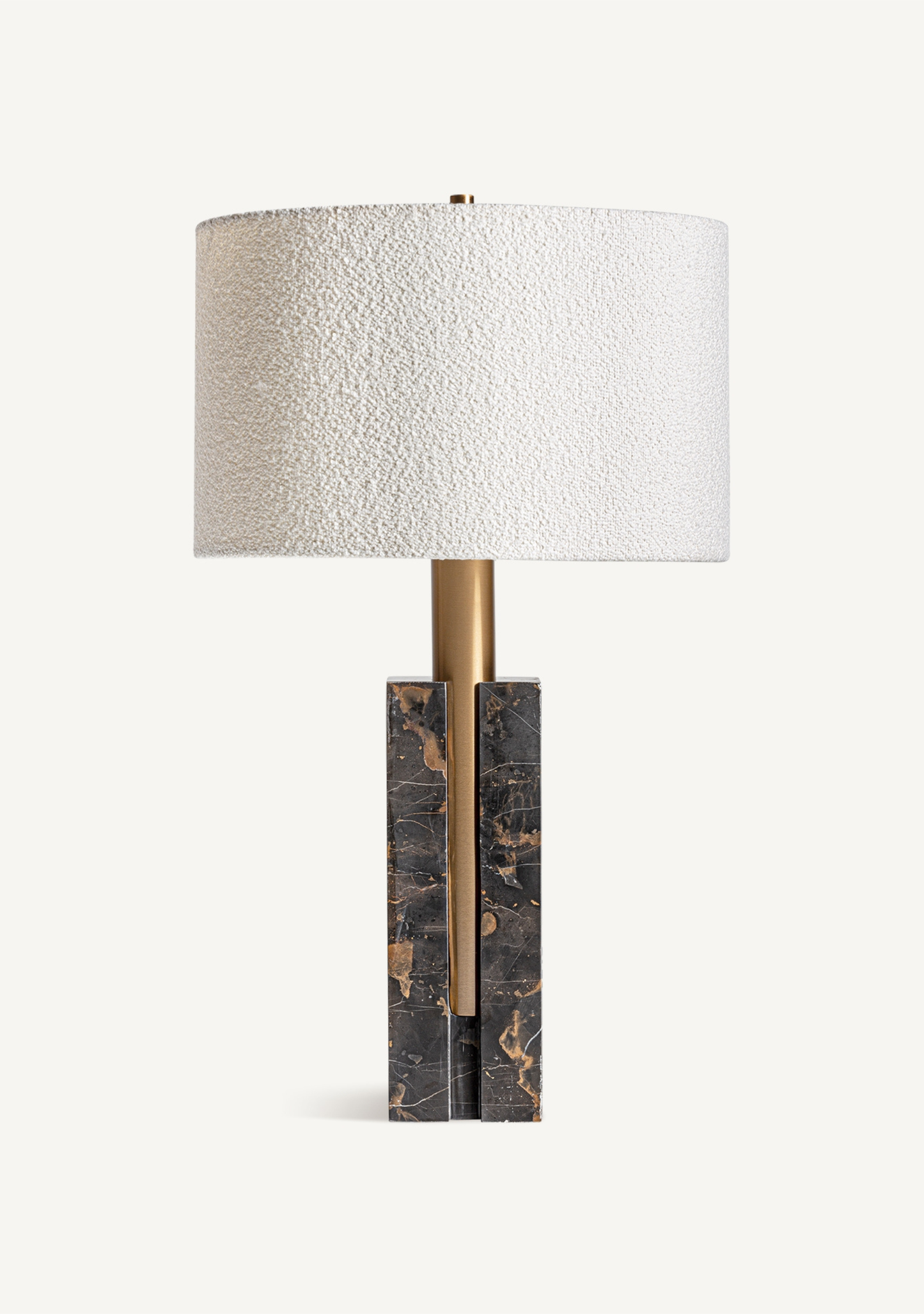 Helios Marble Table Lamp – Brown & Gold - Elara Maison