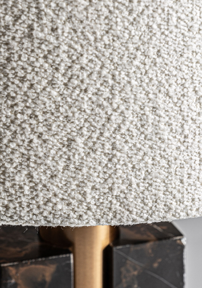 Helios Marble Table Lamp – Brown & Gold - Elara Maison