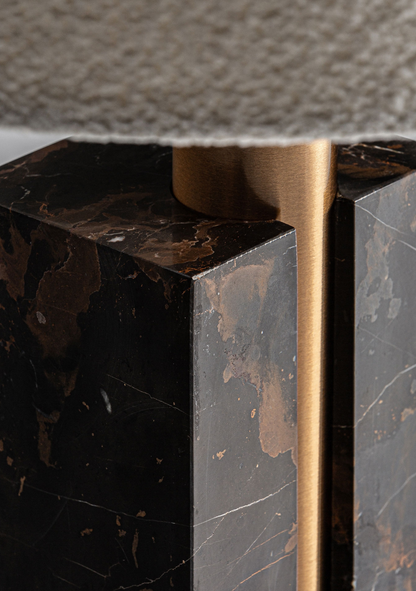 Helios Marble Table Lamp – Brown & Gold - Elara Maison