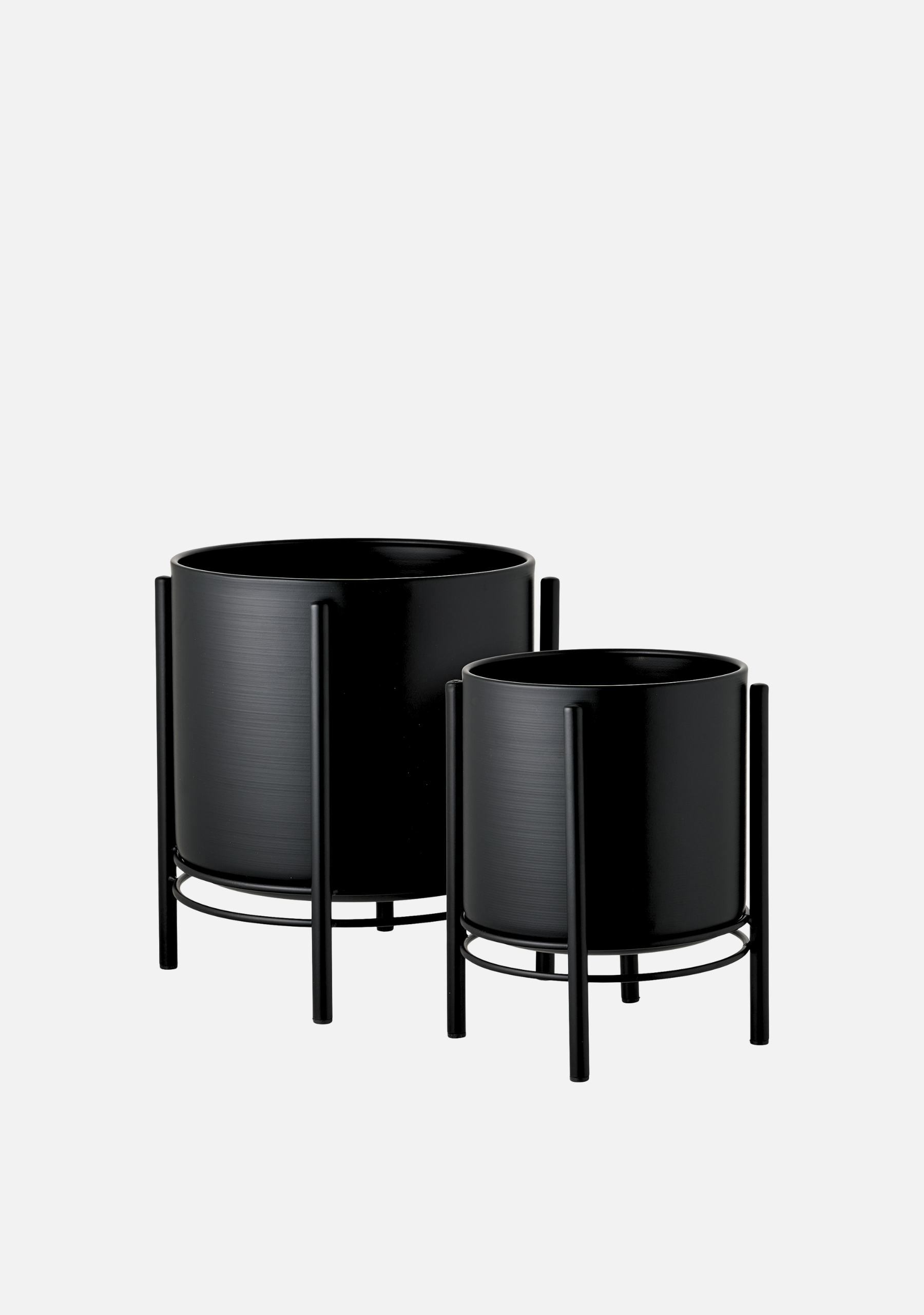 Flowerpot Set – Black Steel - Elara Maison